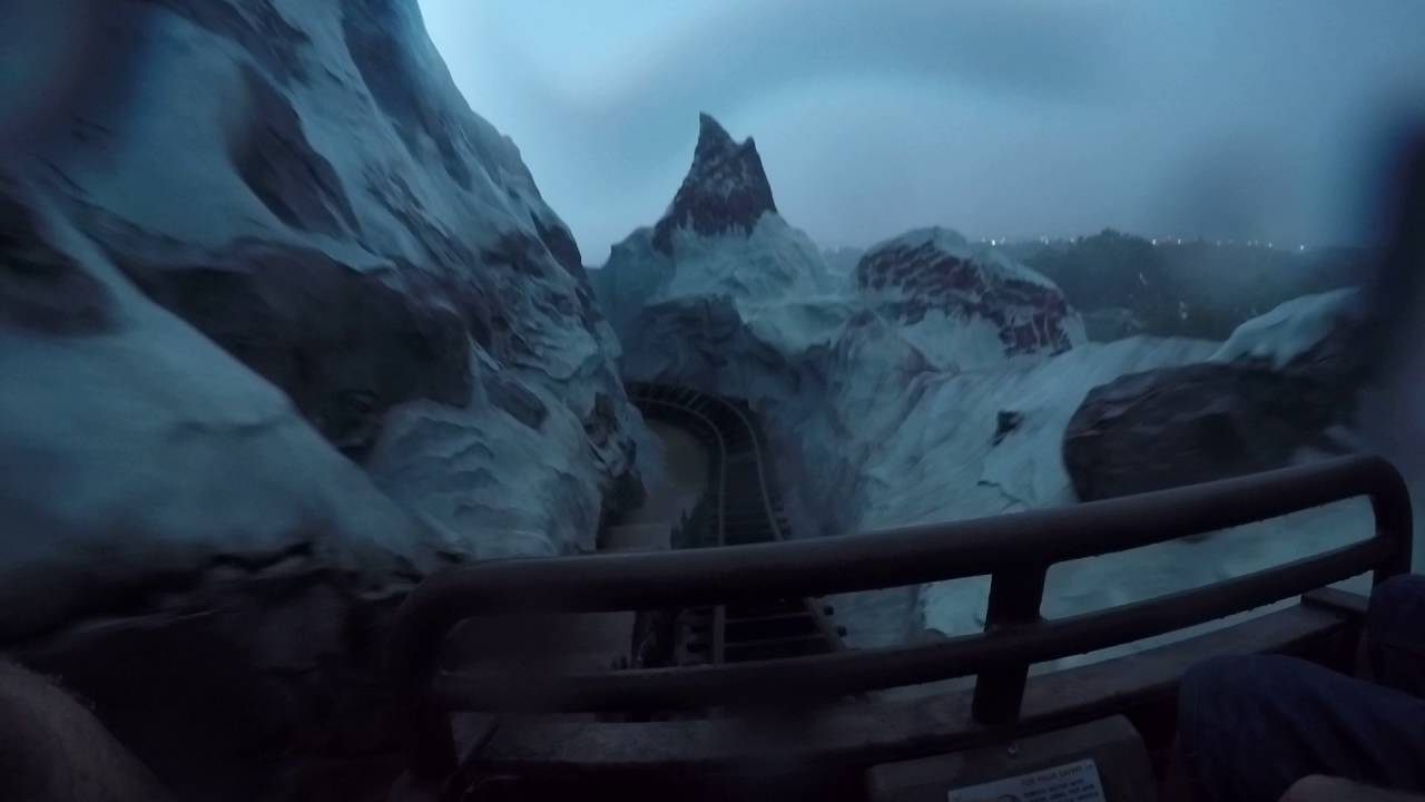 Expedition Everest in HUGE thunderstorm - front seat ride - very funny