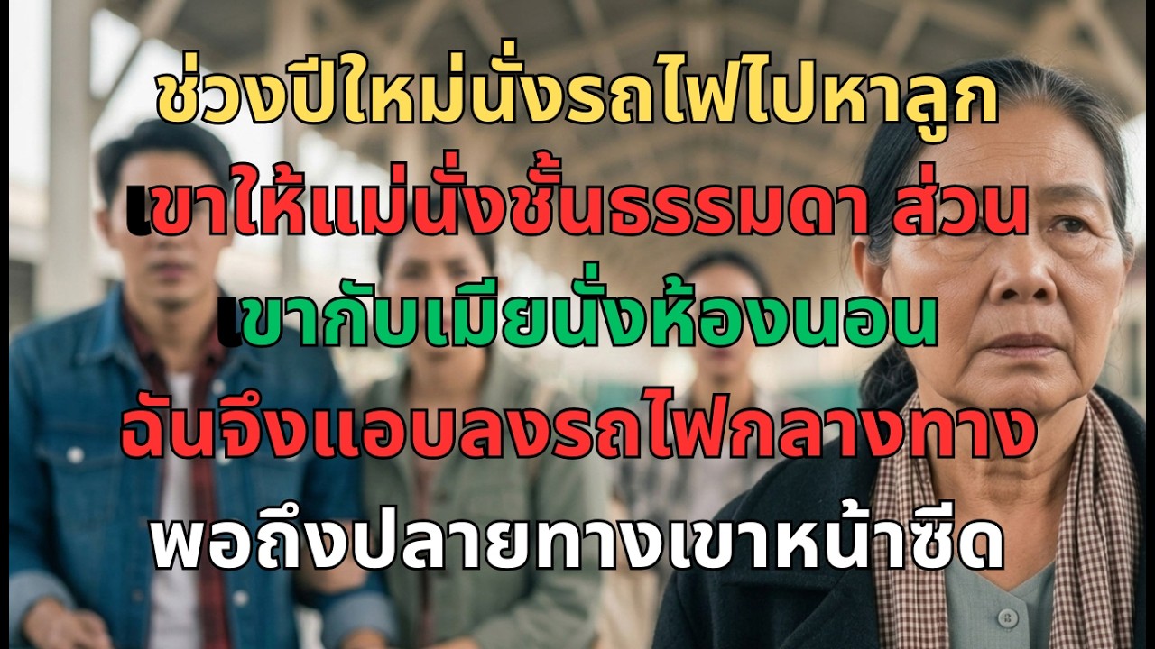 ช่วงปีใหม่ ลูกให้แม่นั่งชั้นธรรมดา แต่ตัวเองนอนห้องแ แม่แอบลงรถไฟกลางทาง พอถึงปลายทางลูกหน้าซีดทันที