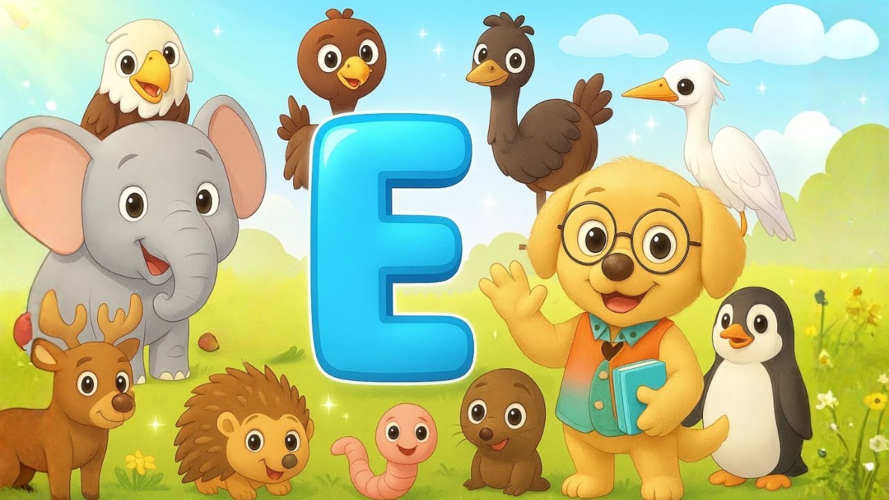 Animals That Start With E &ndash; Fun ABC Song for Kids | Learn the Alphabet with Happy Songland