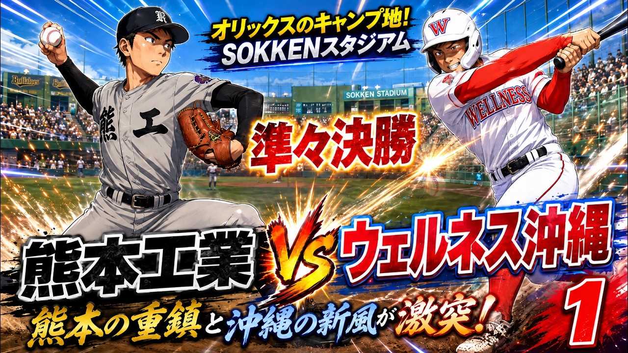 熊本工業 vs ウェルネス ① 【準々決勝】驚愕のホームラン！どこまで飛んだ？ 2025年10月28日【４Ｋ】 第157回九州地区高校野球秋季大会 宮崎・SOKKENスタジアム