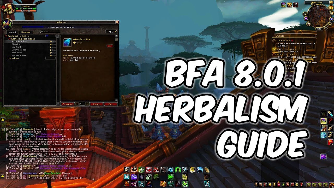 8.0.1 BFA Herbalism Gold Guide - WoW BFA