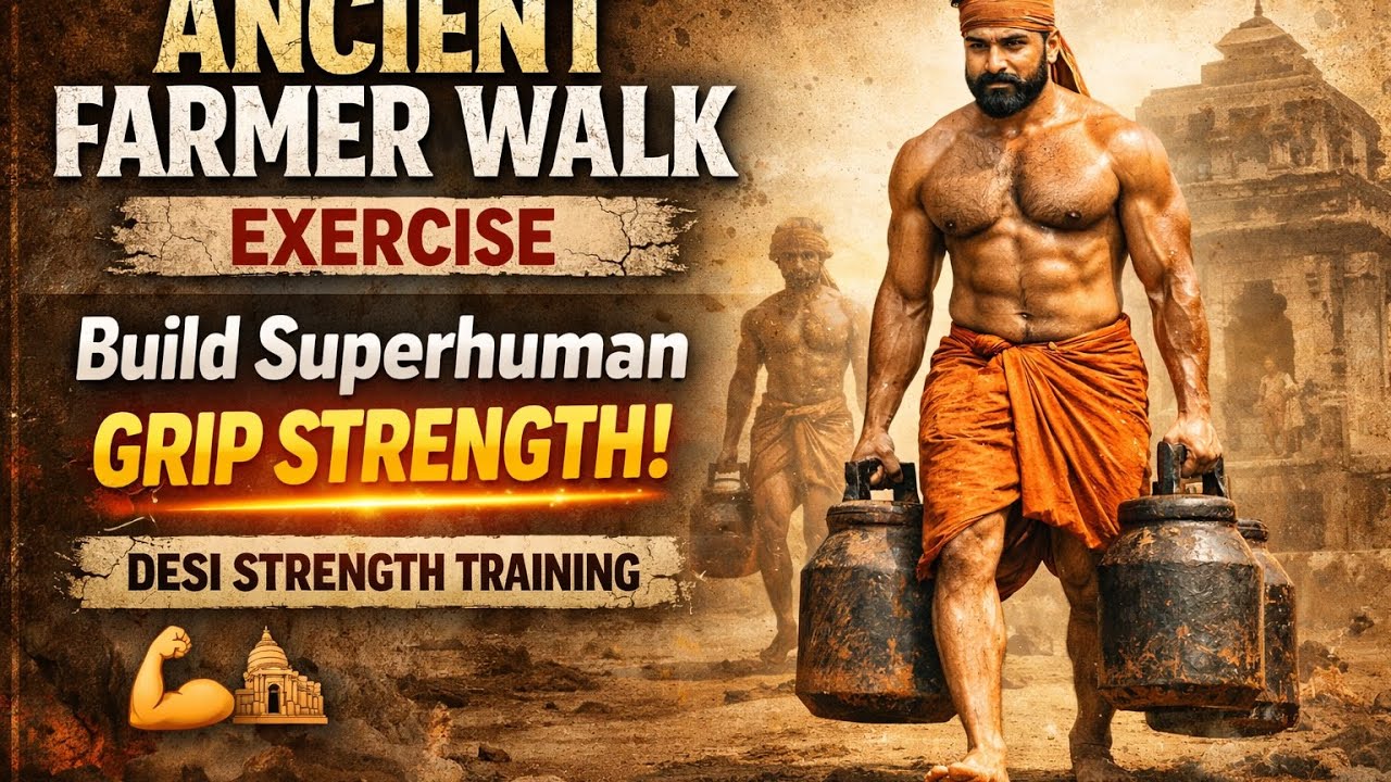 Ancient Farmer Walk Exercise 🔥 Build Superhuman Grip Strength | Desi Strength Training