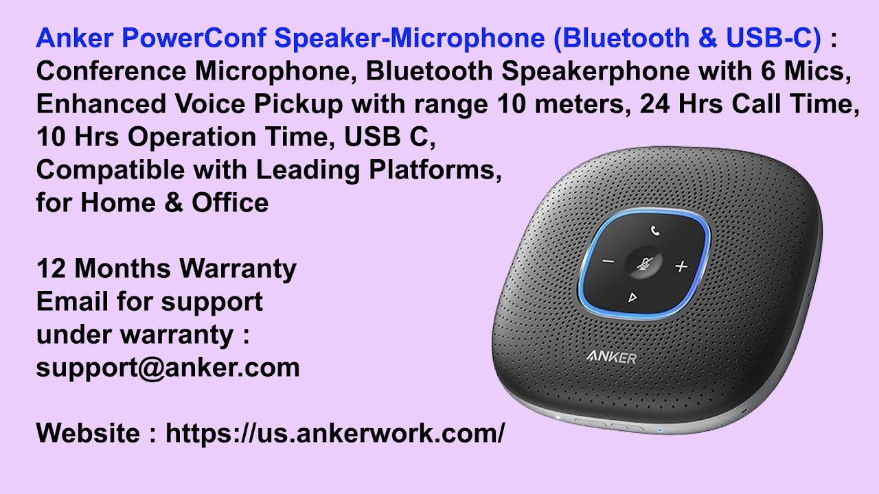 Anker PowerConf Conference omni-directional Microphone (6-Mics) with Speaker, Cheap & Best, 🔊 📢