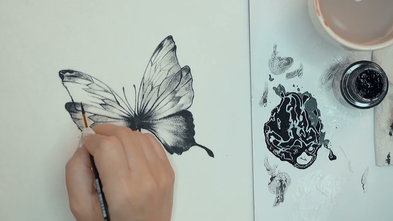 EPISODE 3: Black & White Painting on Velvet Fabric | قسمت ۳: سیاه‌قلم روی پارچه مخمل