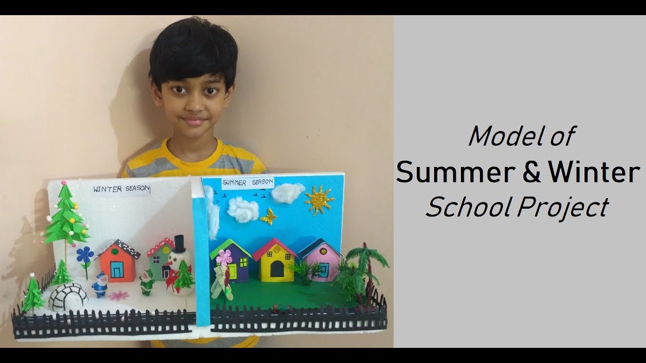 3D Model of Summer & Winter School Project | DIY | How to Make 3D Model  of Seasons