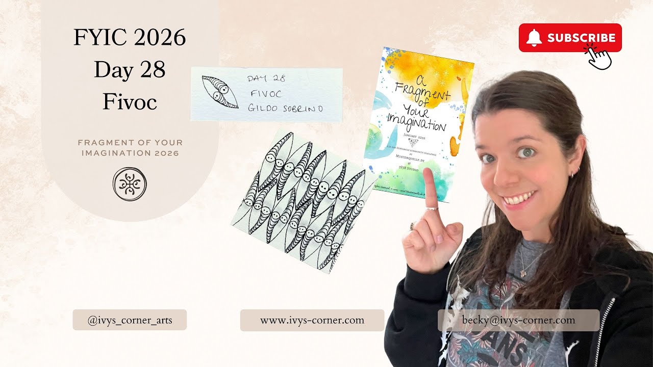 FYIC 2026 Day 28 | Fivoc Seed Fragment | Zentangle Practice