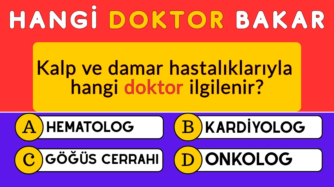 Bu tıp branşlarından 15/30 tanesini bilirsen, Bu işi biliyorsun