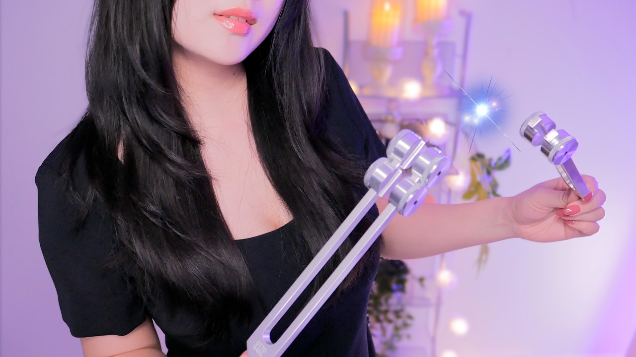ASMR Relaxing Headache Relief Before Bed 😴  Tuning Fork tingles for sleep💤