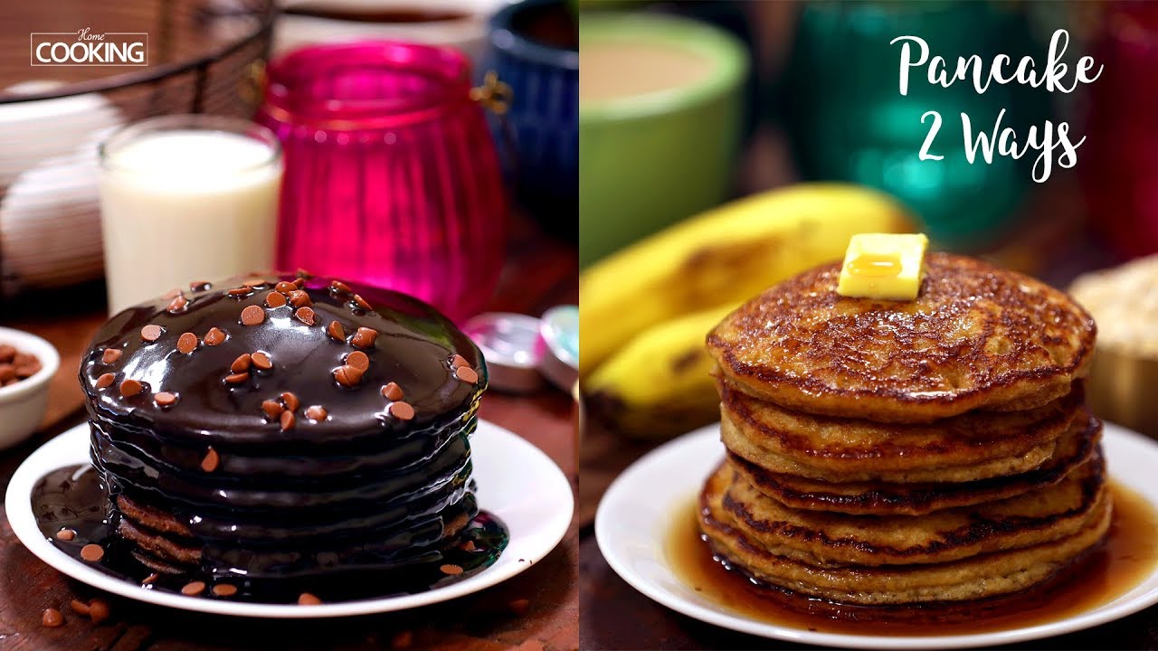 Pancake 2 Ways | Chocolate Pancake | Banana Oatmeal Pancake