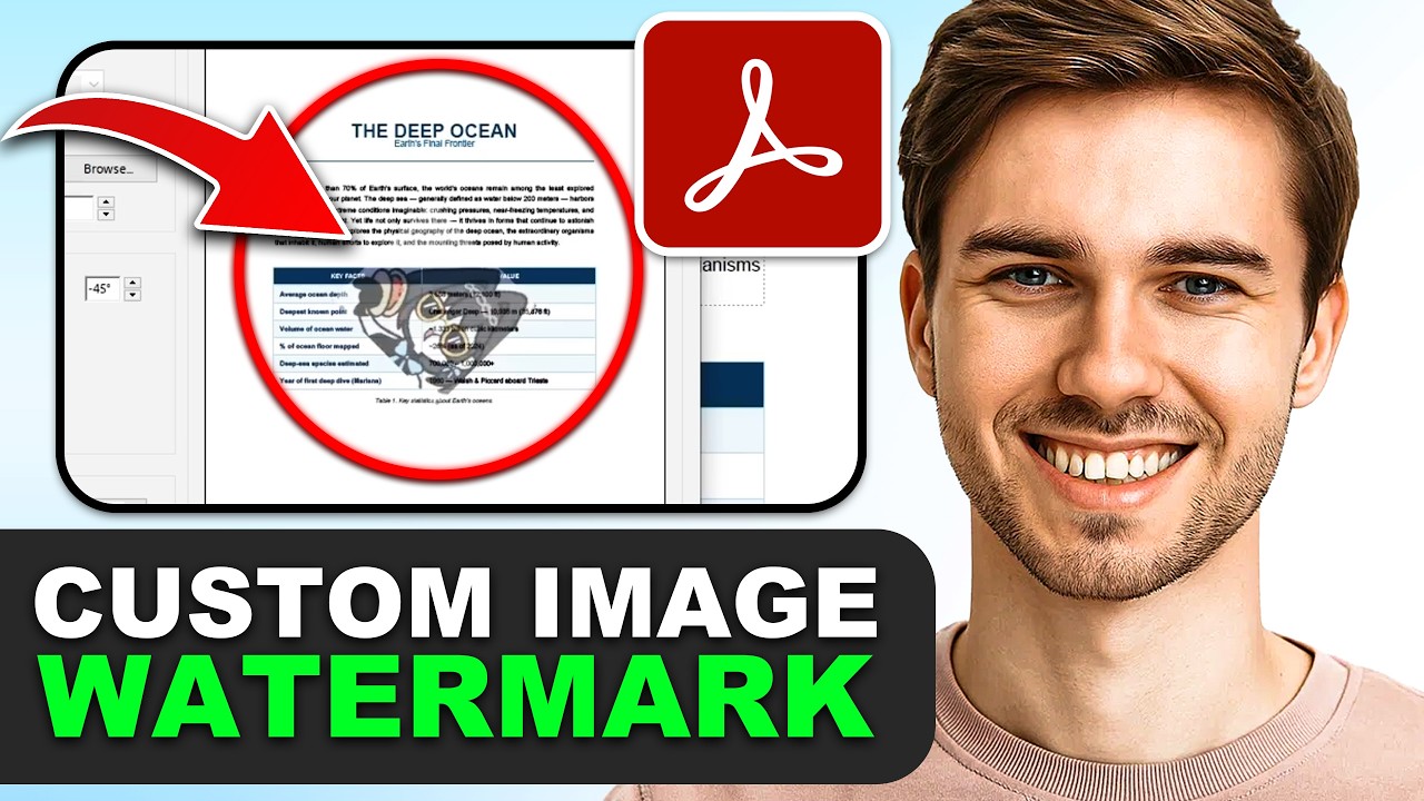 Как добавить пользовательский водяной знак в виде изображения в PDF-файл в Adobe Acrobat в 2026 году