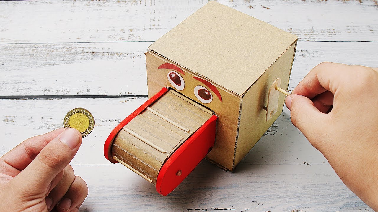 How to Make a Box Eating Coin - Saving Coin Bank DIY