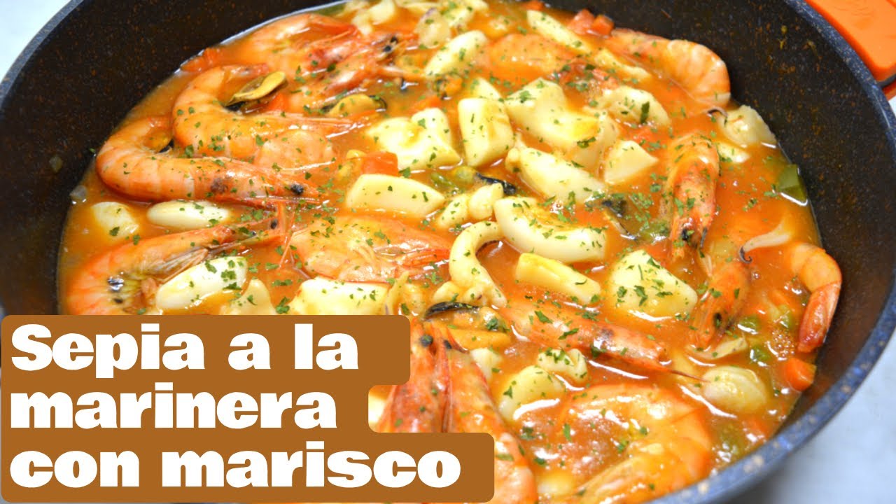 Sepia a la marinera con marisco: Un plato de mar lleno de sabor
