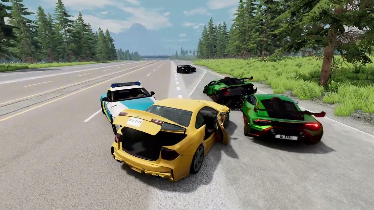 Realistic High-Speed Car Crashes in BeamNG.drive #113 | Ultra Detailed Crash Compilation