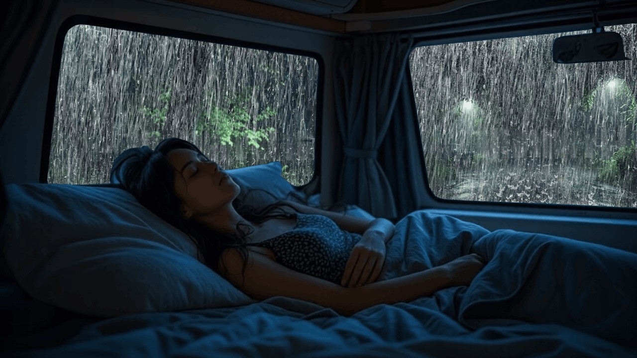 Дождь и мягкий гром в уютной машине 🌧️ терапия сна от бессонницы