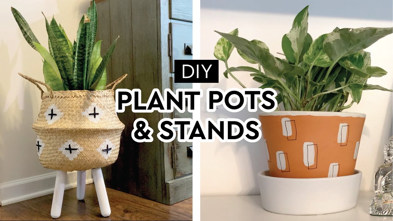 HOW TO DIY PLANT POTS AND STANDS  | Easy Planter Hacks | Upcycling Plant Pots