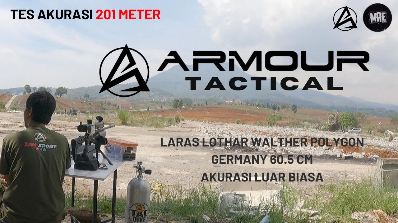 TES AKURASI 201 METER LW POLYGON GERMANY | ARMOUR TACTICAL - MAE SLUG 18gr - 1054 FPS LUAR BIASA