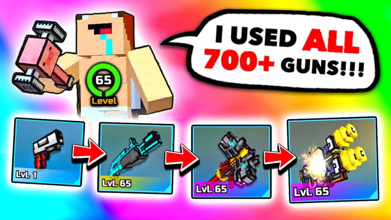 Using ALL WEAPONS in Pixel Gun 3D MEGA Challenge! New Update! (No Hack) 🔥