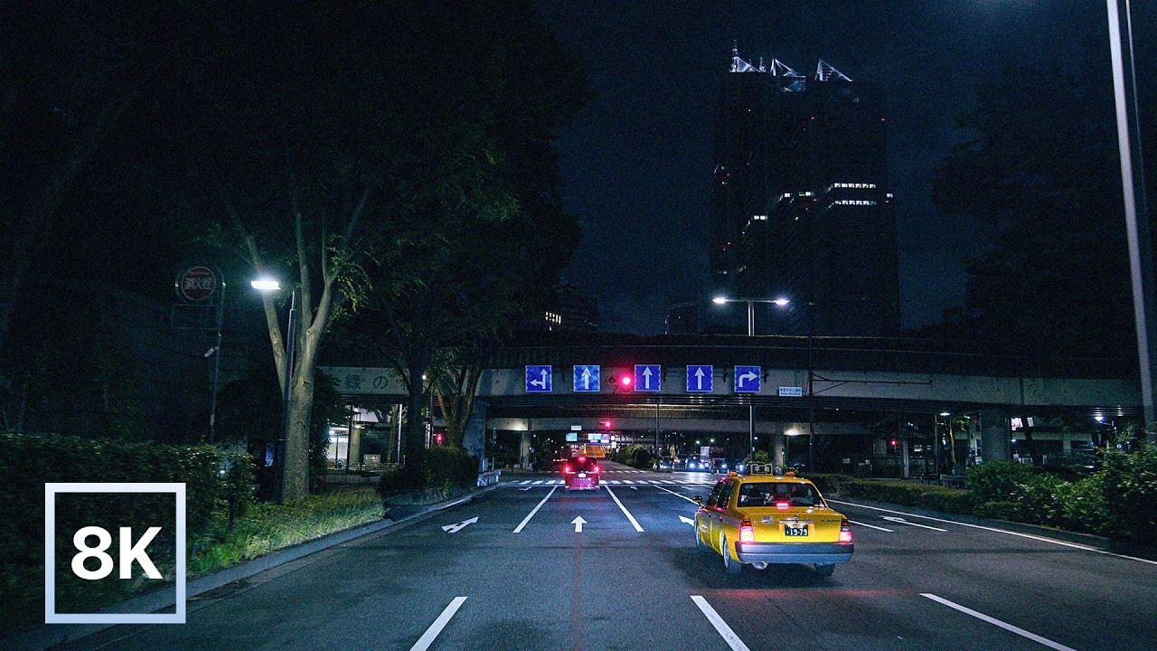 Relaxing Night Drive in Shinjuku, Tokyo / 8K 60fps HDR / Ambient Sound