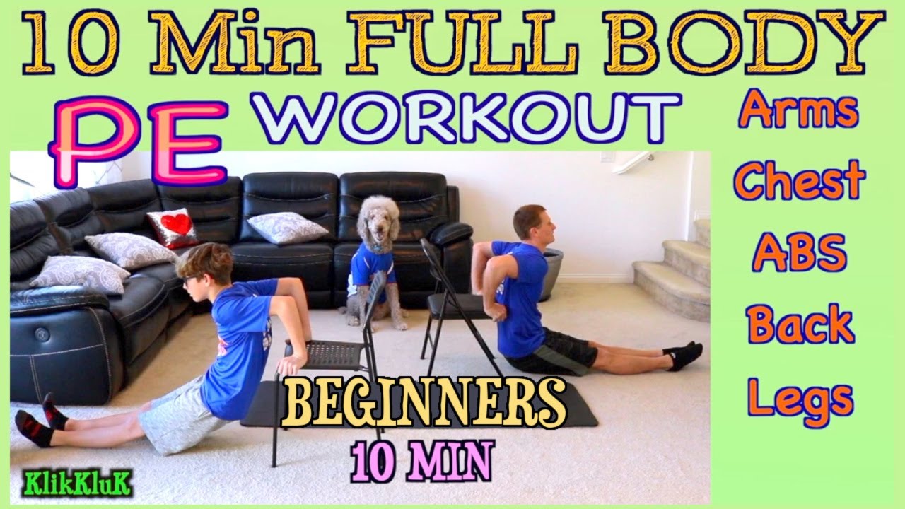 10 Min Full Body Workout For Beginners, Teens and Adults/training voor beginners