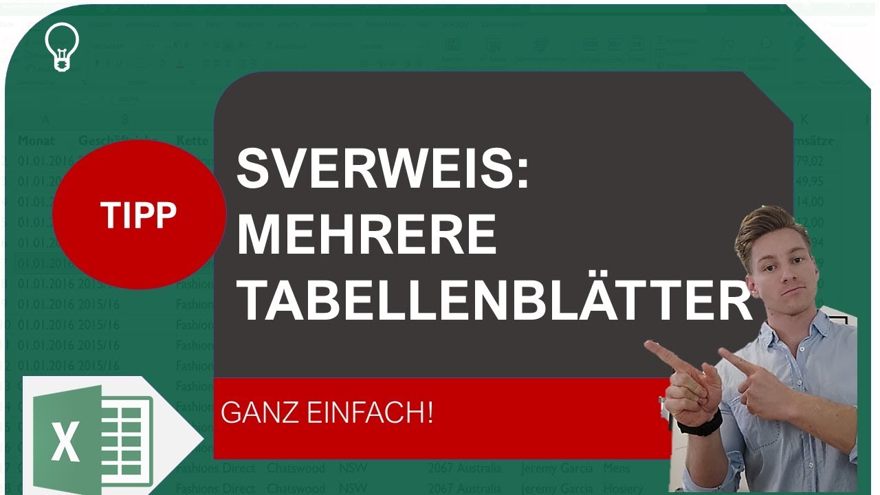 SVERWEIS &uuml;ber mehrere Tabellenbl&auml;tter I Excelpedia