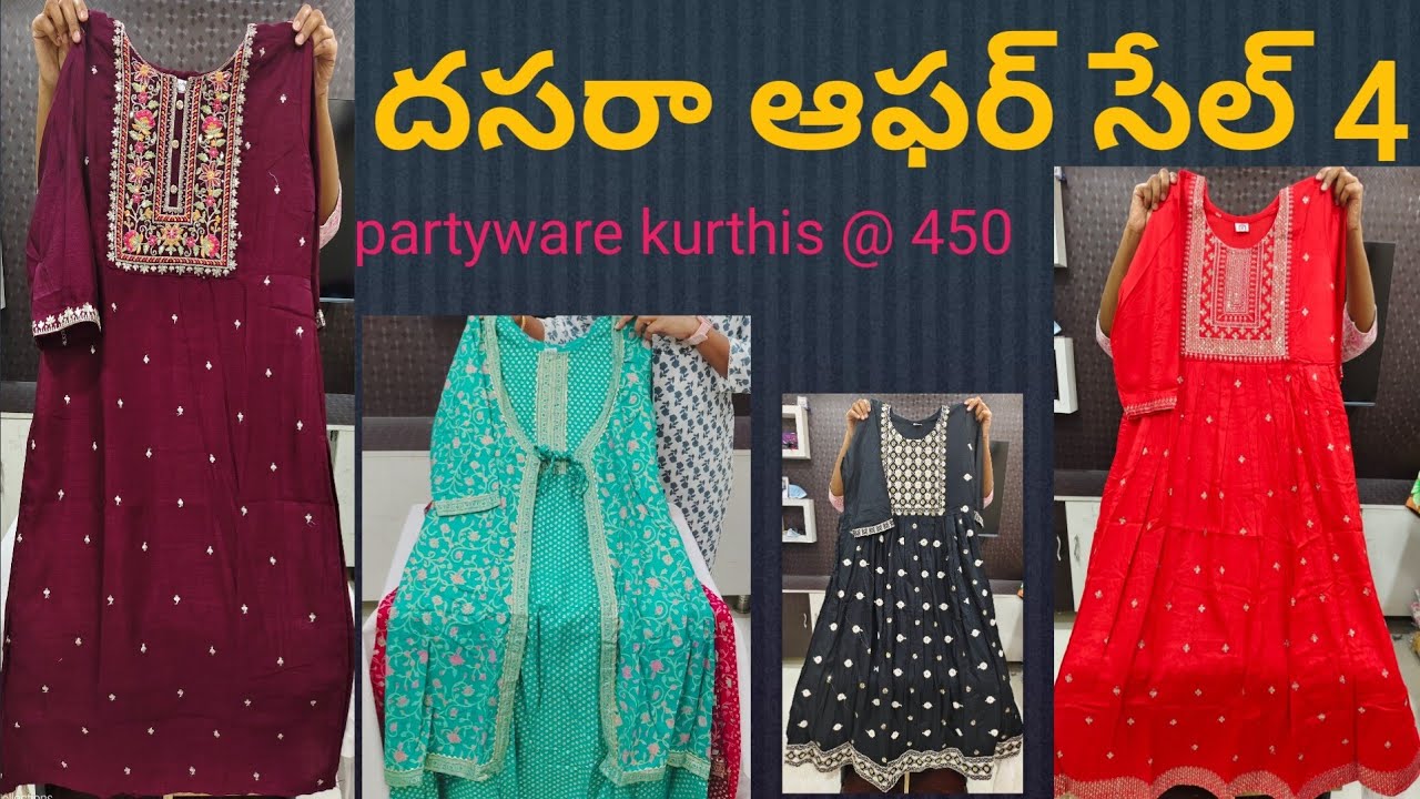 Dasara offer sale 4 pick any 450 @Sandhya collections 9966118312 #partyware #kurthicollection