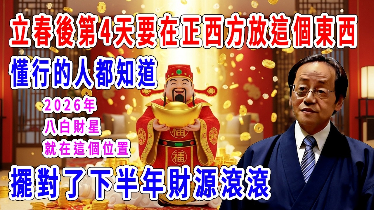 懂行的人都知道明天2月8日立春後第4天要在正西方放這個東西，2026年八白財星就在這個位置，擺對了下半年財源滾滾，不懂的人財位空著難怪越住越窮！