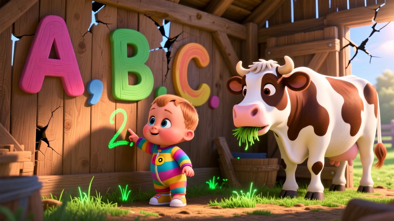 Cow Moo Farm Morning 🐄🌅 Farm Animal Song for Kids | Fun Nursery Rhyme