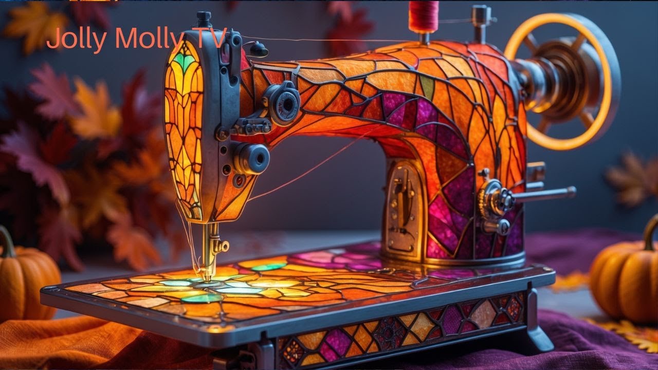 Sewing Machines Series #20 - Fall / Autumn Stained Glass Themed Sewing Machines