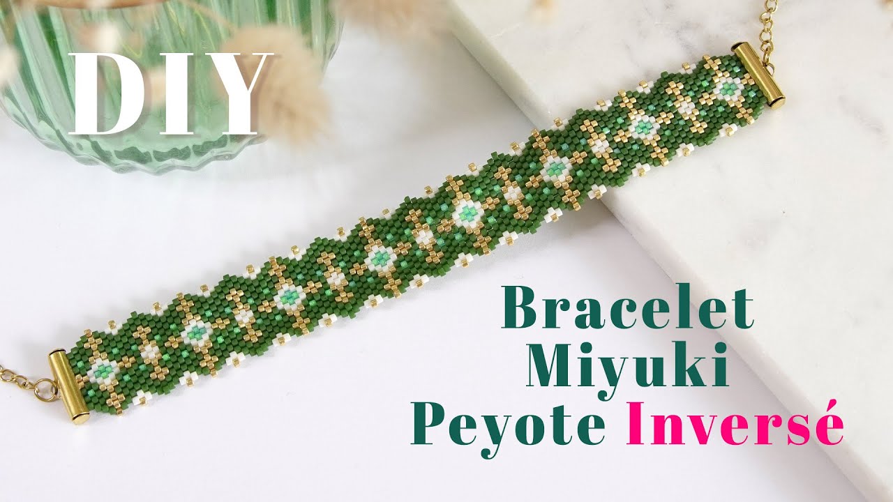 Tutoriel Bracelet Miyuki Peyote en Peyote inversé ou Peyote tissé dans la longueur