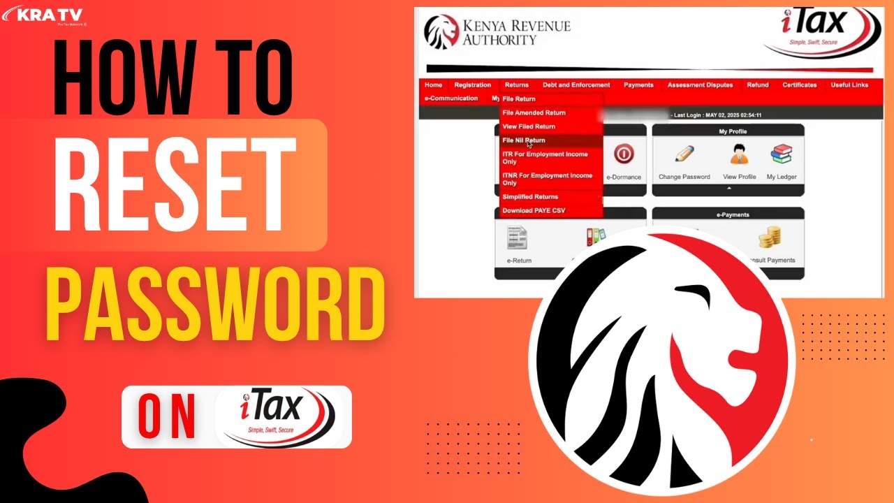 How to reset your password on iTax