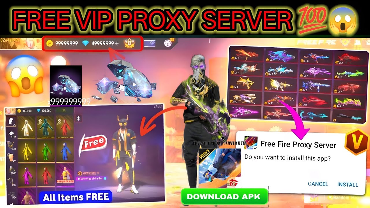 FREE VIP PROXY SERVER 💯😱 | HOW TO DOWNLOAD VIP PROXY SERVER | FREE FIRE PROXY SERVER | FREE DAIMOND 