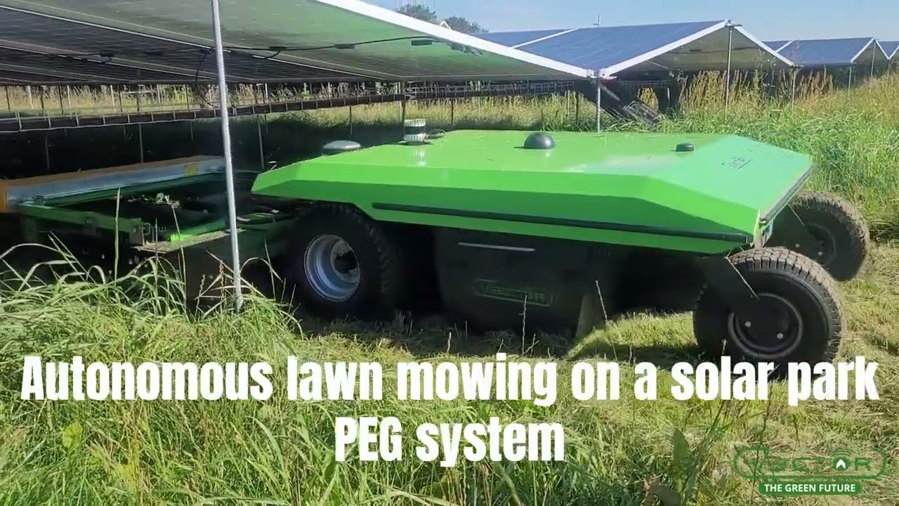 Autonomous Mowing Robot | Navigation GPS RTK - Lidar | Solar Park with PEG system | Vector Machines