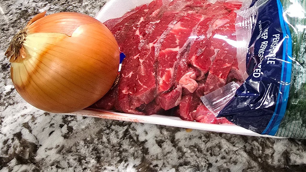 apreparar el almuerzo carne con ejotes