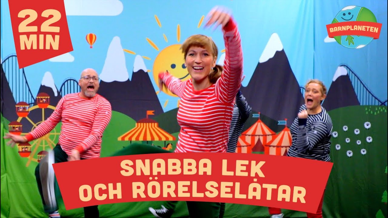 Snabba lek och rörelselåtar med Kompisbandet - Vipp på rumpan affärn, Baby haj, Honki tonki mfl.