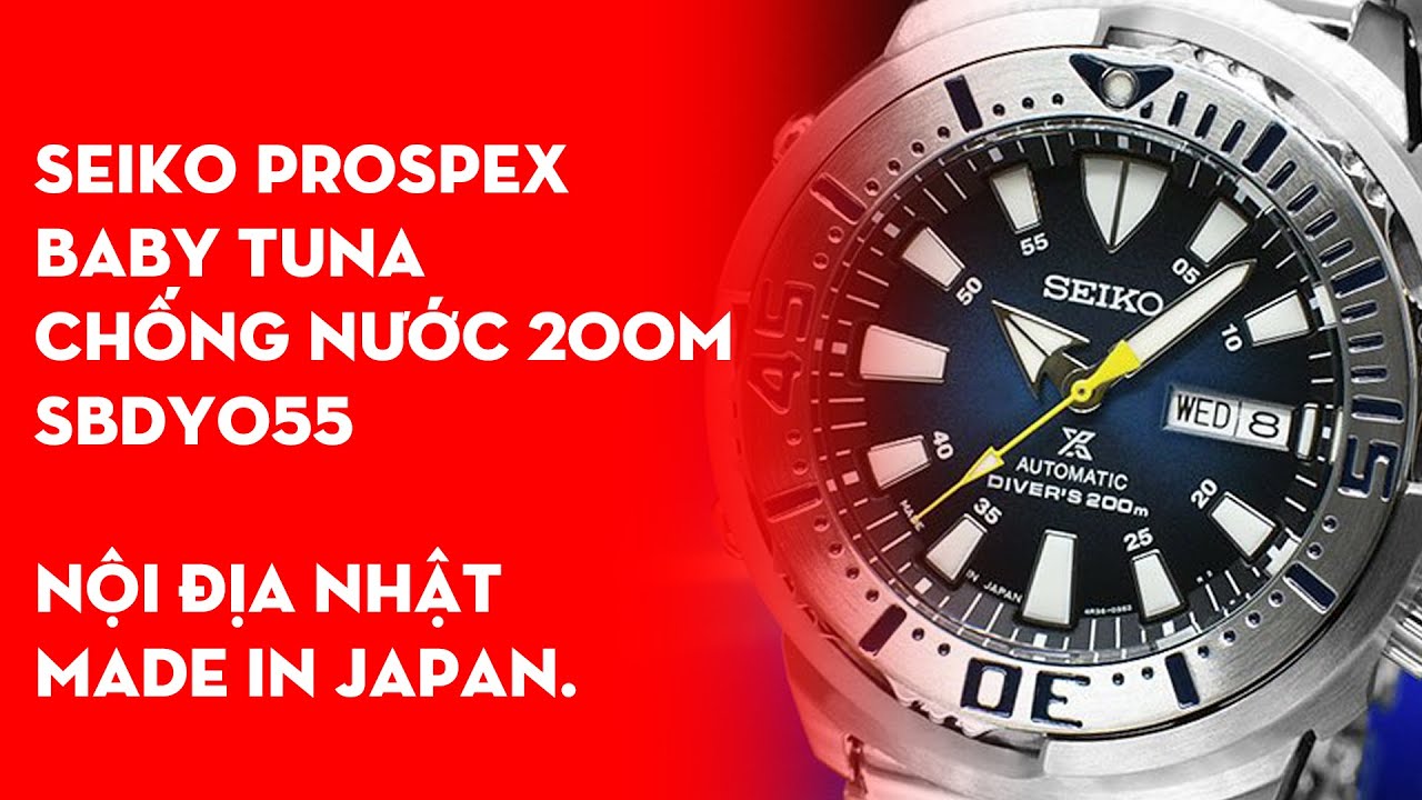 Seiko Baby Tuna SBDY055 nội địa Nhật chống nước 200m automatic 24 chân kính cót 40 tiếng cực hiếm