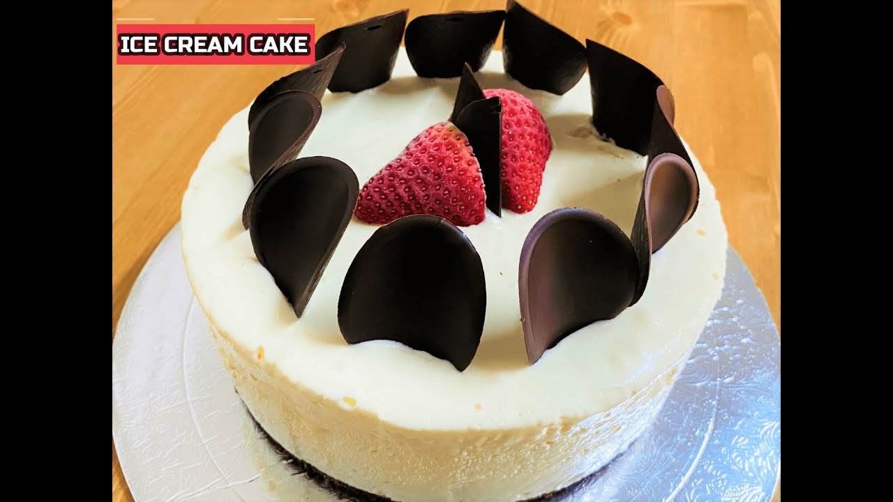 Eggless Ice Cream Cake Recipe