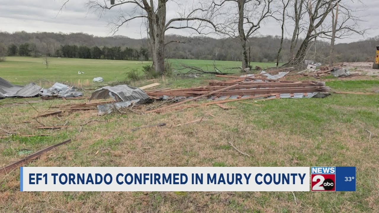 EF1 tornado confirmed in Maury County