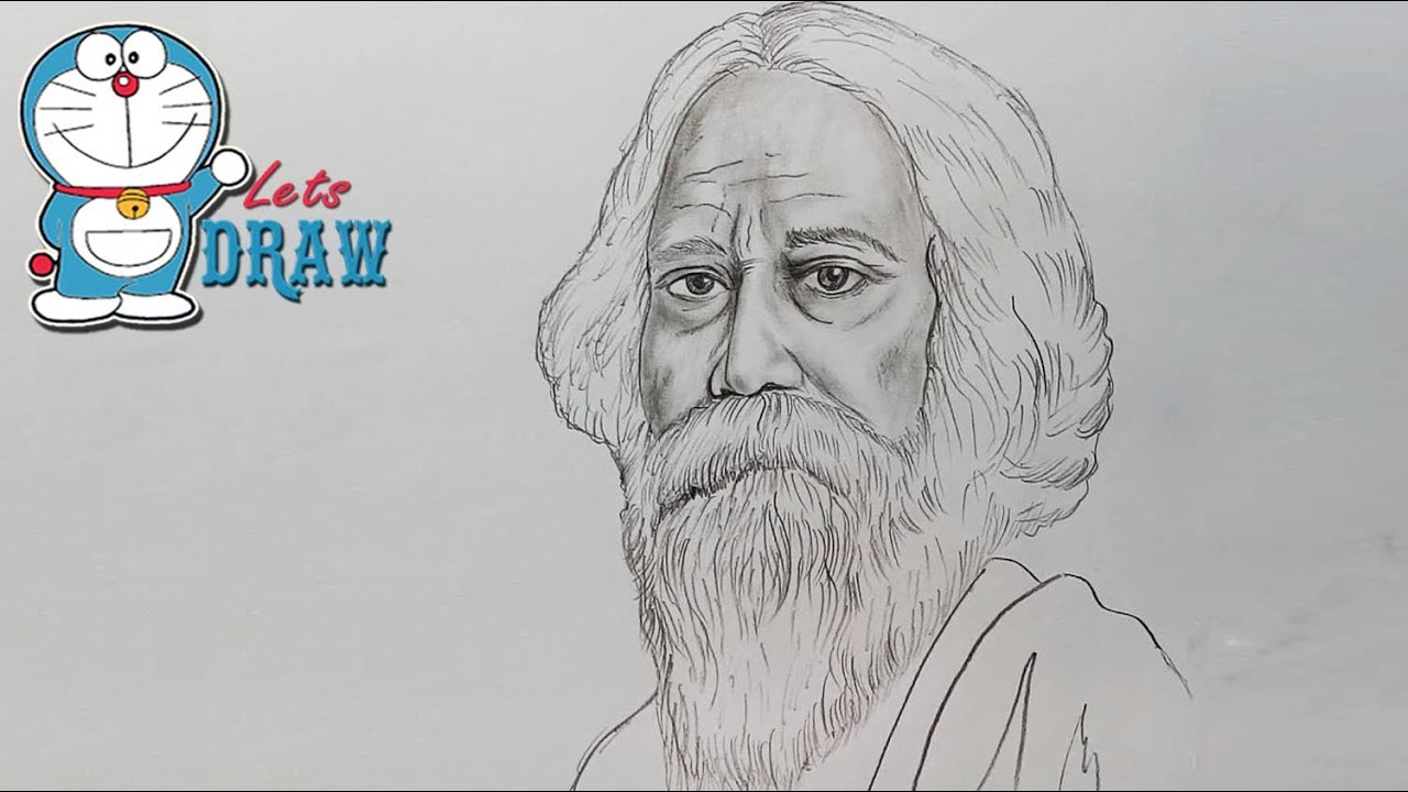 How to draw Rabindranath Tagore