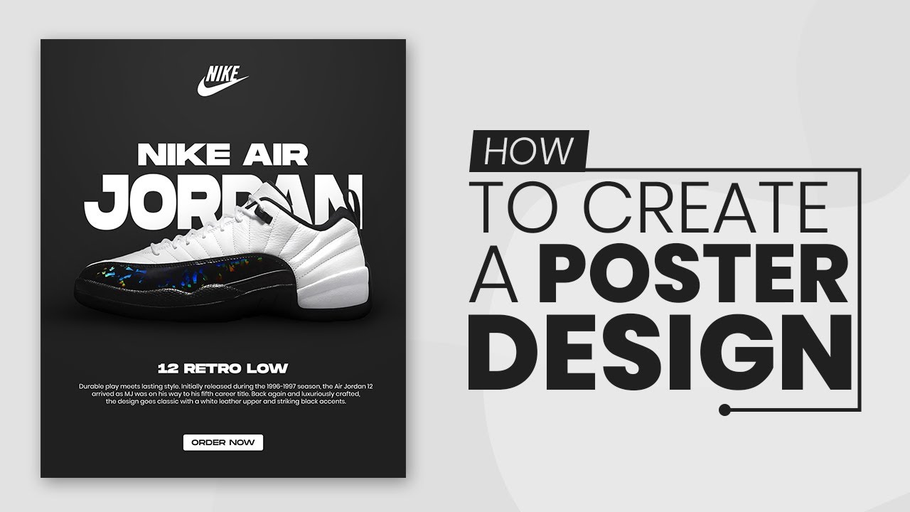 Nike Air Jordan Sneakers Shoe Poster Design in Photoshop | Photoshop Poster Design Tutorial