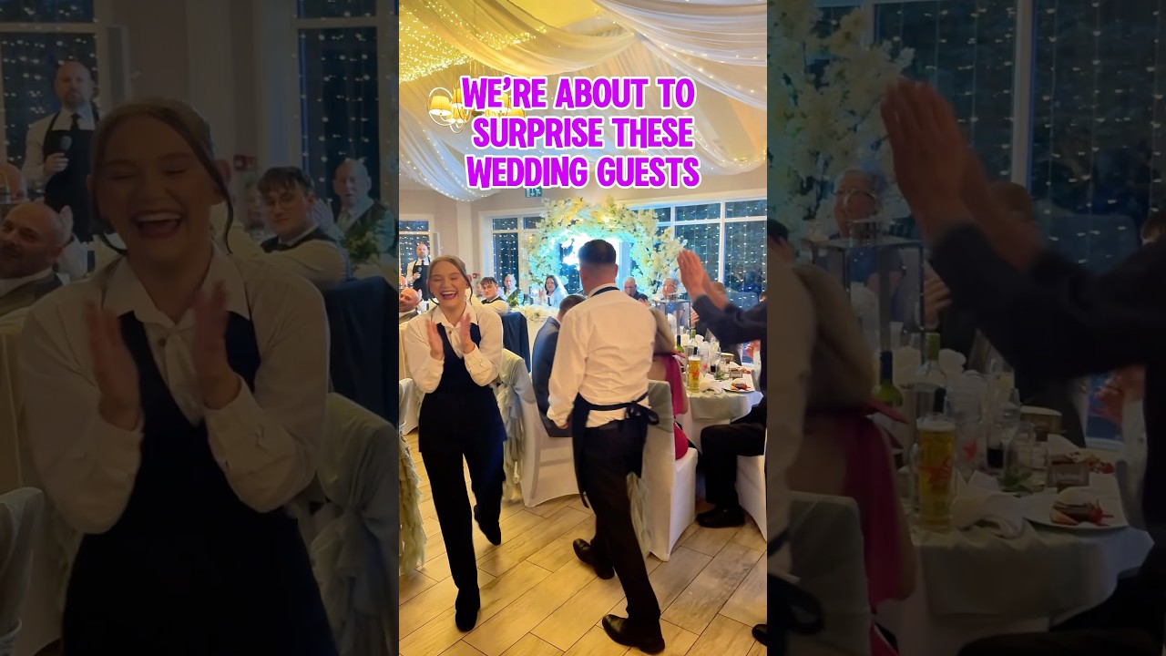 Watch these singing waiters surprise these wedding guests 😳 #thesingalongwaiters #singingwaiters
