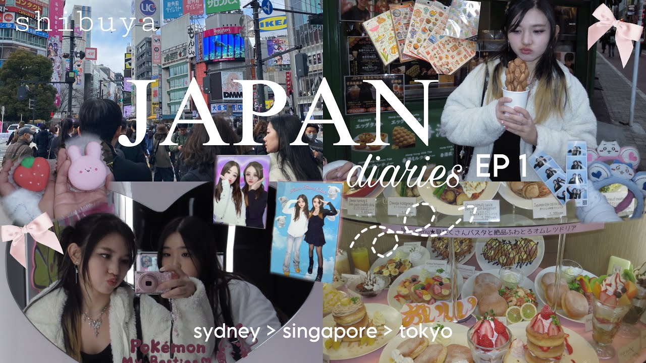 JAPAN diaries ep.1 🌸 | singapore, exploring shibuya, gachapon, 109, shopping, eats