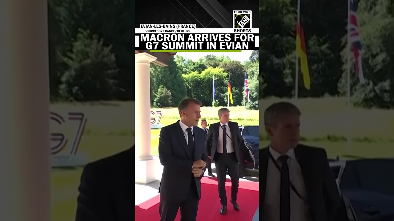СМОТРИТЕ: Президент Франции Макрон прибыл в Эвиан на саммит G7
