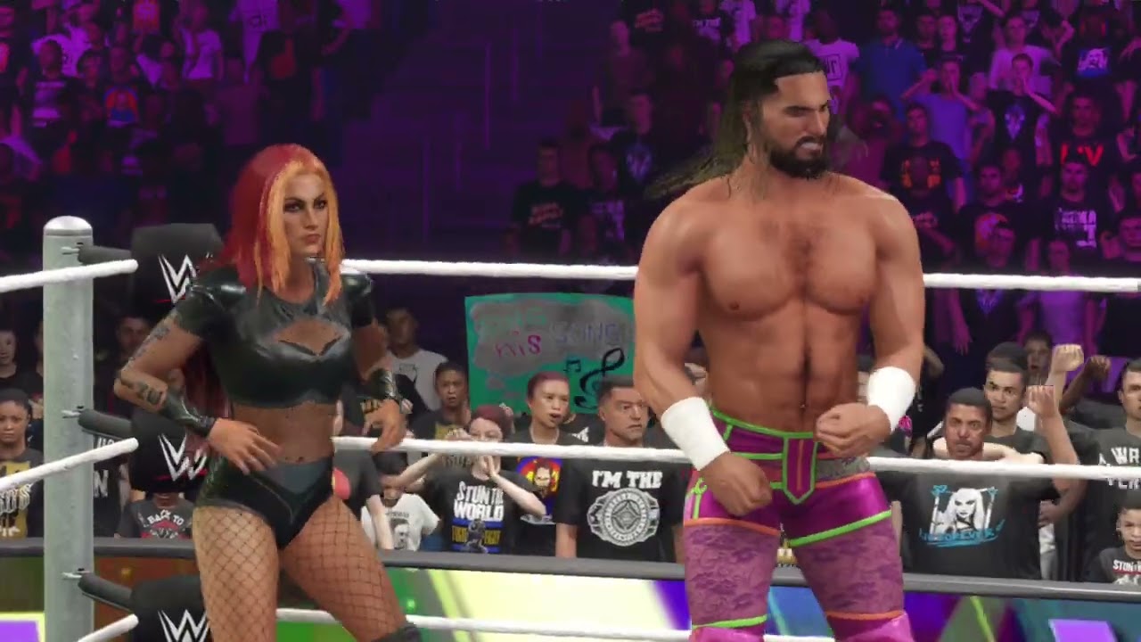WWE 2K24 Becky Lynch & Seth Rollins vs Stephanie McMahon & Triple H (INTERGENDER EXTREME RULES)