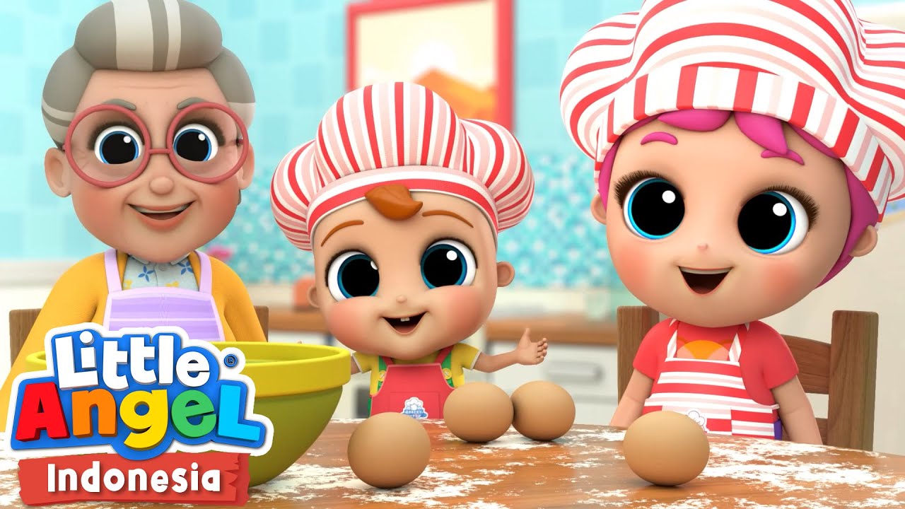 Membuat Kue Bersama Nenek🎂 | Little Angel Bahasa Indonesia | Kartun dan Lagu Anak
