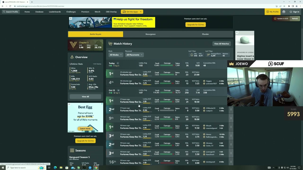 JOEWO SHOWS HIS AVERAGE KD LOBBY TO PROVE HE'S NOT USING VPN
