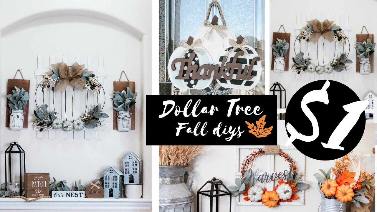 DIY DOLLAR TREE FALL DECOR 2020 | *NEW* Farmhouse Dollar Tree DIY FALL DECOR IDEAS