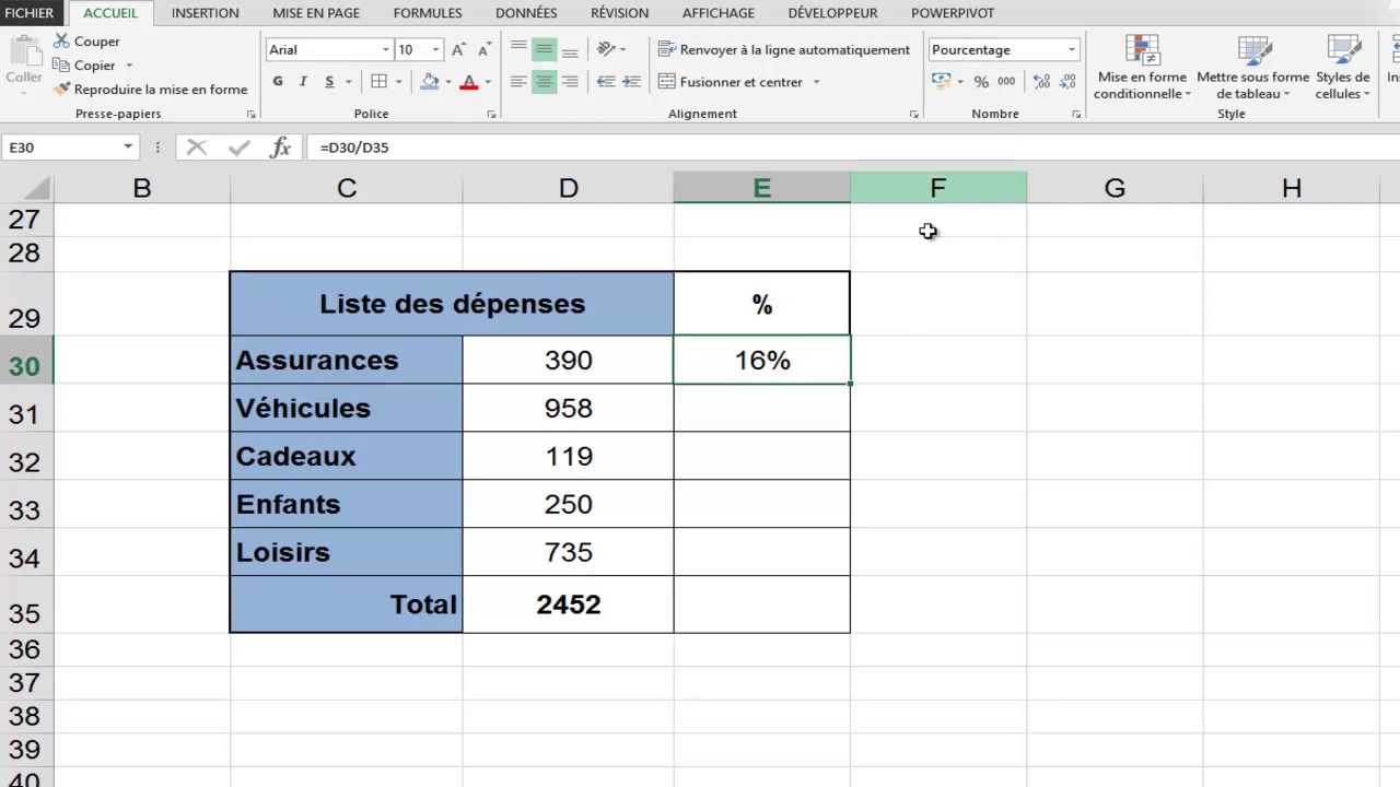 Excel : 