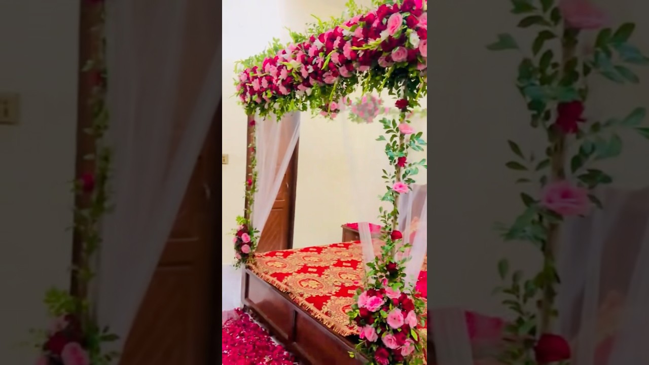 Wedding room decoration fresh flowers 🌺 #wedding #weddingmashup #decoration #ytshorts
