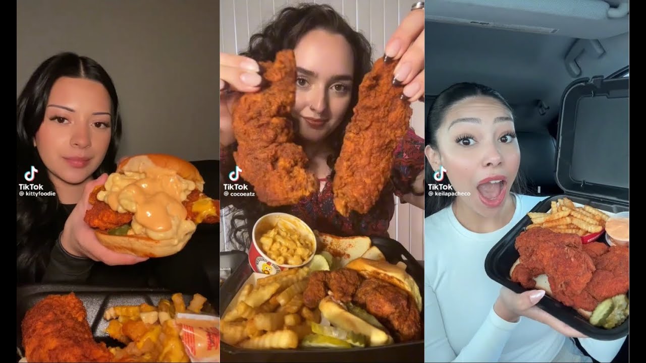 ASMR DAVES HOT CHICKEN COMPILATION I TIKTOK MUKBANG 🍗🍞