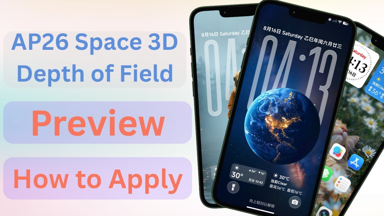 Premium iOS style HyperOS Theme - AP26 Space 3D Depth of Field